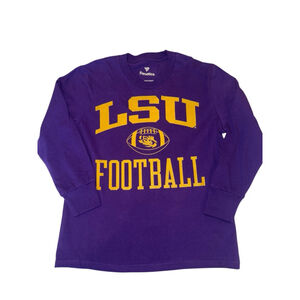 Youth LSU Football Long Sleeve Tee S Purple Yellow